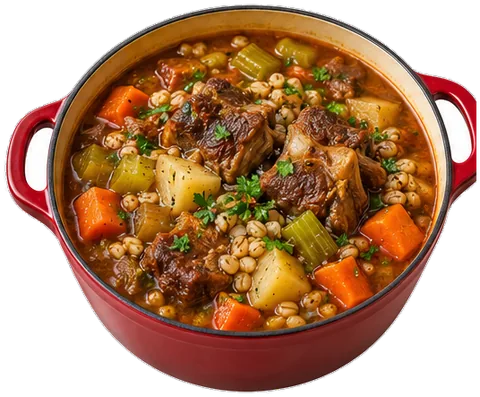 Slow Cooker Oxtail Barley Soup with its ingredients