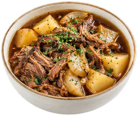 Slow Cooker Pot Roast (7 servings) with its ingredients