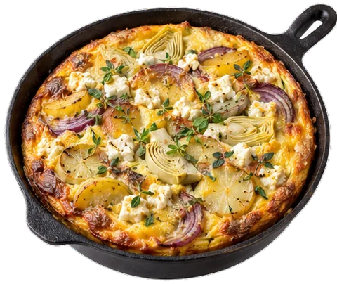 Slow Cooker Provencal Frittata with its ingredients