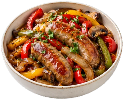 Slow Cooker Sausage and Peppers with its ingredients