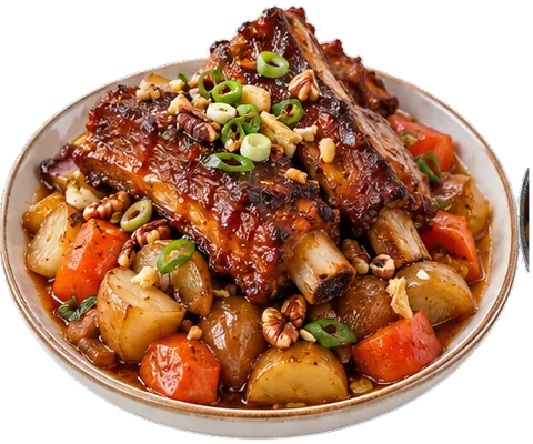 Slow Cooker Spicy Pork Ribs with its ingredients