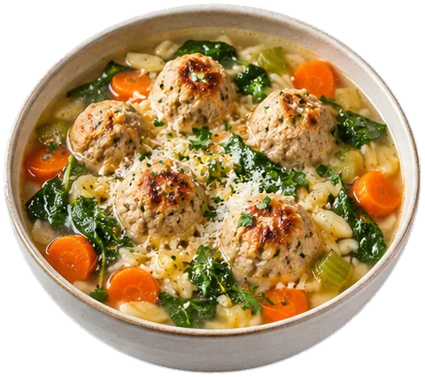Slow Cooker Turkey Meatball Soup with its ingredients