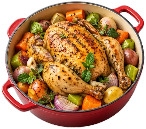 Slow Cooker Whole Chicken with its ingredients
