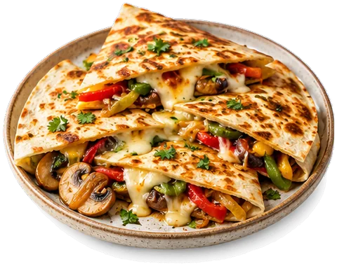 Smoked Gouda Mushroom Quesadillas with its ingredients