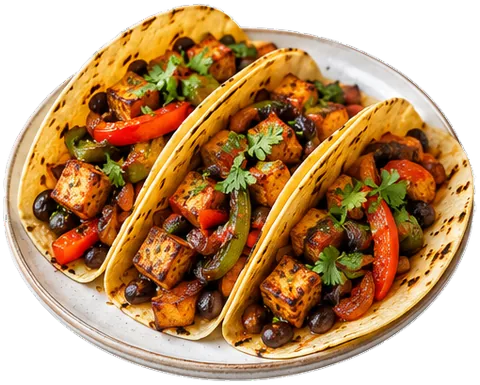 Smoky Tofu Tacos with its ingredients