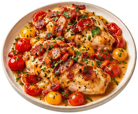 Smothered BLT Chicken with its ingredients