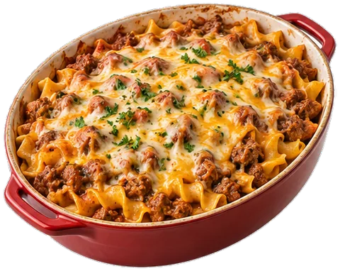 Sour Cream Noodle Bake with its ingredients