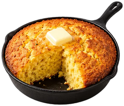 Southern Cornbread with its ingredients