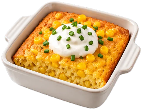 Southern Cornbread with sour cream with its ingredients