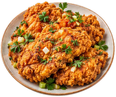 Southern Fried Chicken with its ingredients