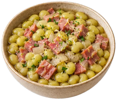 Southern Lima Beans with Ham with its ingredients