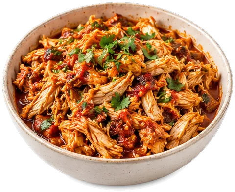 Spicy Shredded Chipotle Chicken with its ingredients