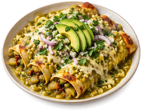 Spicy Vegan Enchiladas with its ingredients