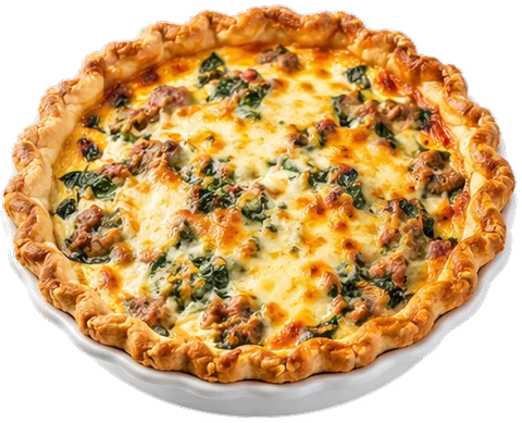 Spinach and Sausage Pie with its ingredients