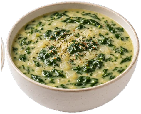 Spinach Soup with its ingredients