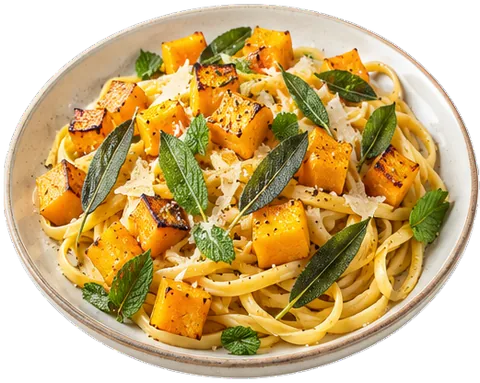 Squash Sage Linguine with its ingredients