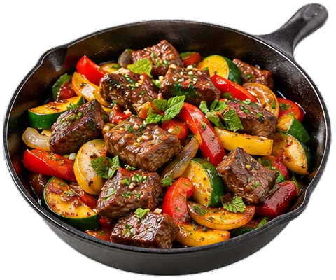 Steak Stir Fry with its ingredients