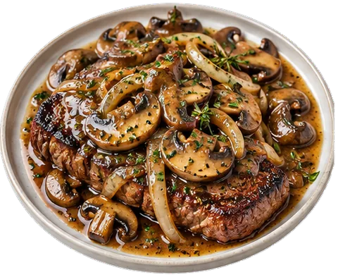 Steaks With Mushroom Gravy with its ingredients