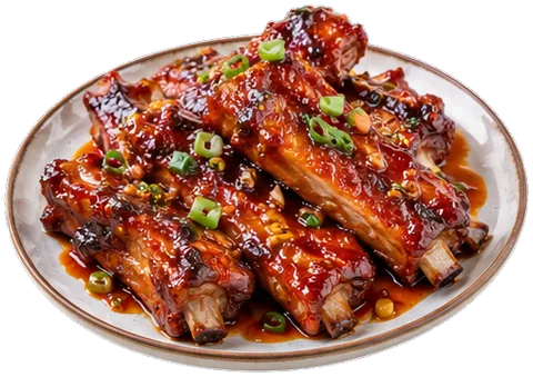 Sticky Chinese Pork Ribs with its ingredients