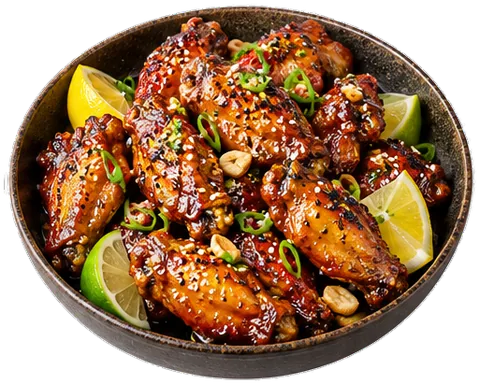 Sticky Honey Sesame Wings with its ingredients