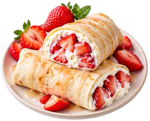 Strawberry Cream Burritos with its ingredients