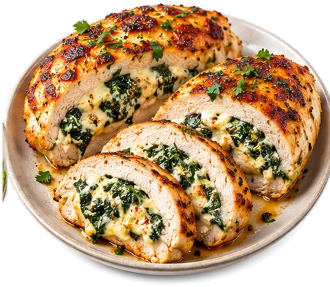 Stuffed Chicken Breast with cream cheese with its ingredients
