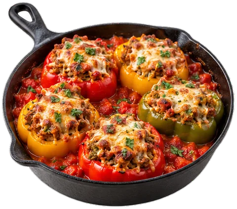 Stuffed Pepper Skillet with its ingredients