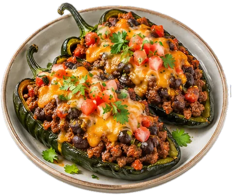 Stuffed Poblano Peppers with its ingredients