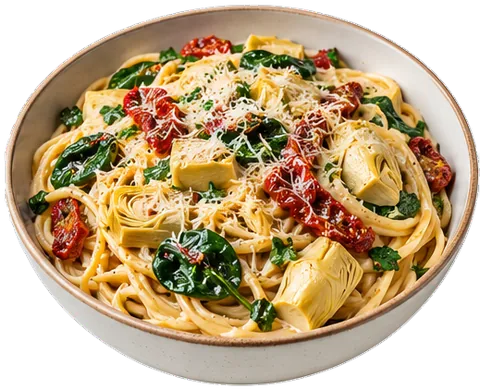 Sun Dried Tomato Spinach Spaghetti with its ingredients