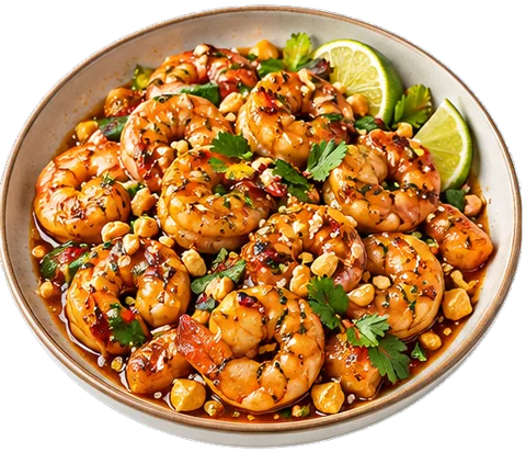 Sweet Chili Shrimp with its ingredients