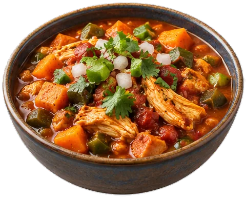 Sweet Potato Chicken Chili with its ingredients