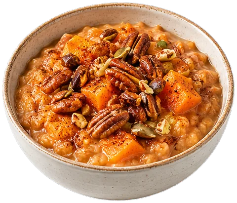 Sweet Potato Pie Oats with its ingredients