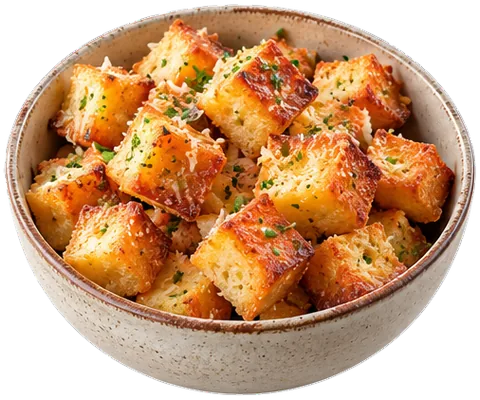 Sweet Roll Croutons with its ingredients