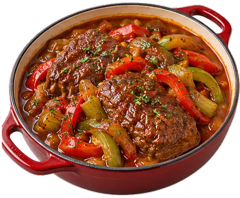 Swiss Steak with its ingredients