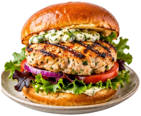 Swordfish Burgers with its ingredients