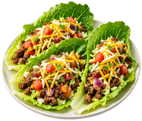 Taco Lettuce Wraps with its ingredients