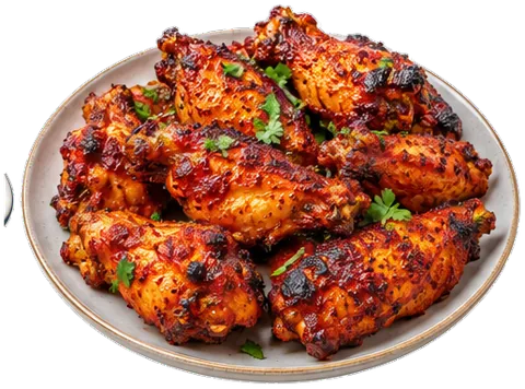 Tandoori Crispy Baked Chicken Wings with its ingredients