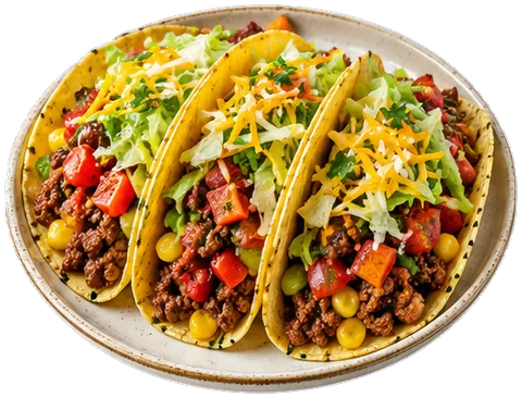 Texas Beef Tacos with its ingredients