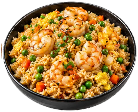 Thai Fried Rice with its ingredients