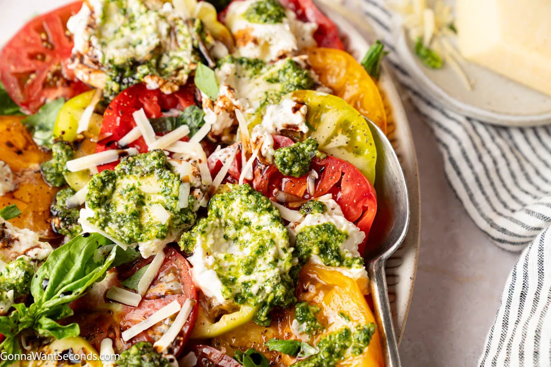 Burrata Caprese Salad with blue cheese