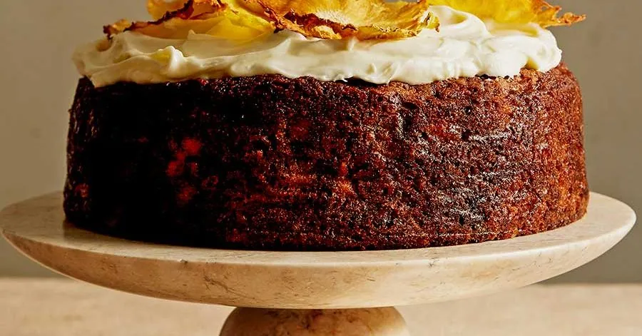 Carrot Pineapple Cake with swiss