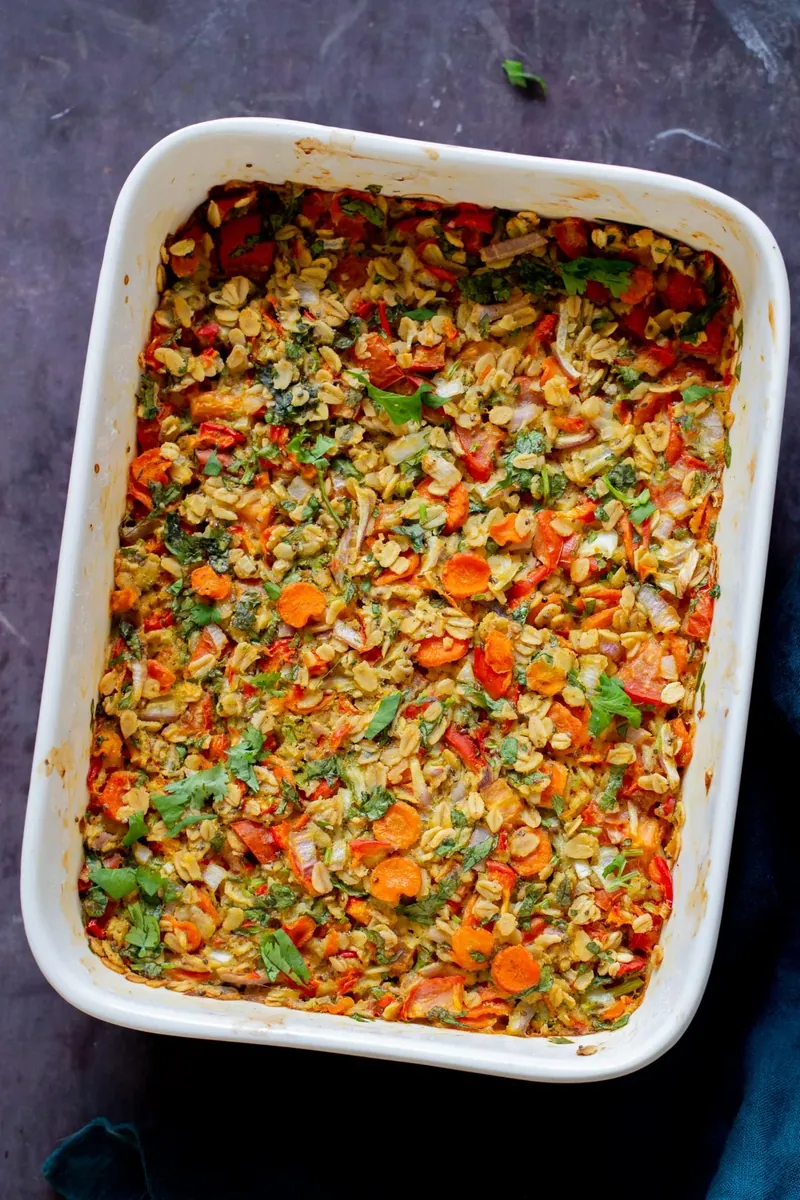 Savory Vegetable Baked Oats