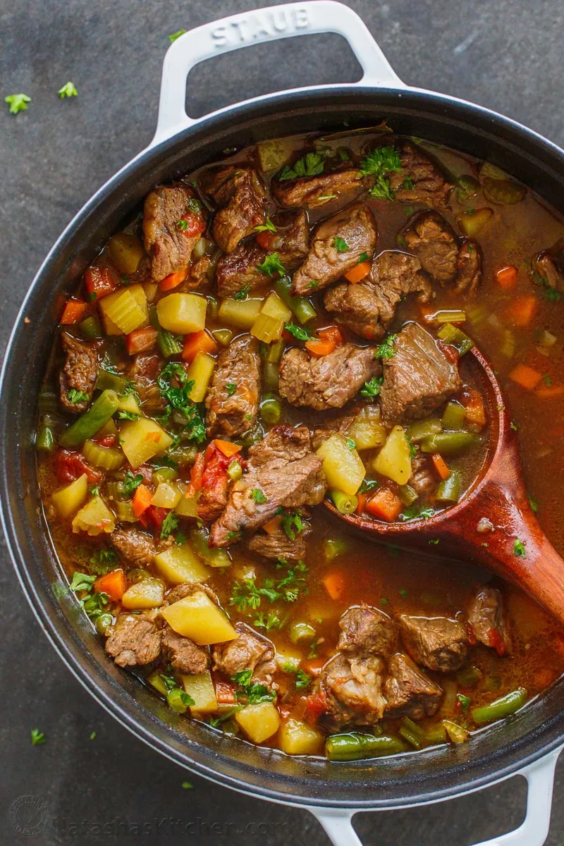 Vegetable Beef Soup with broth