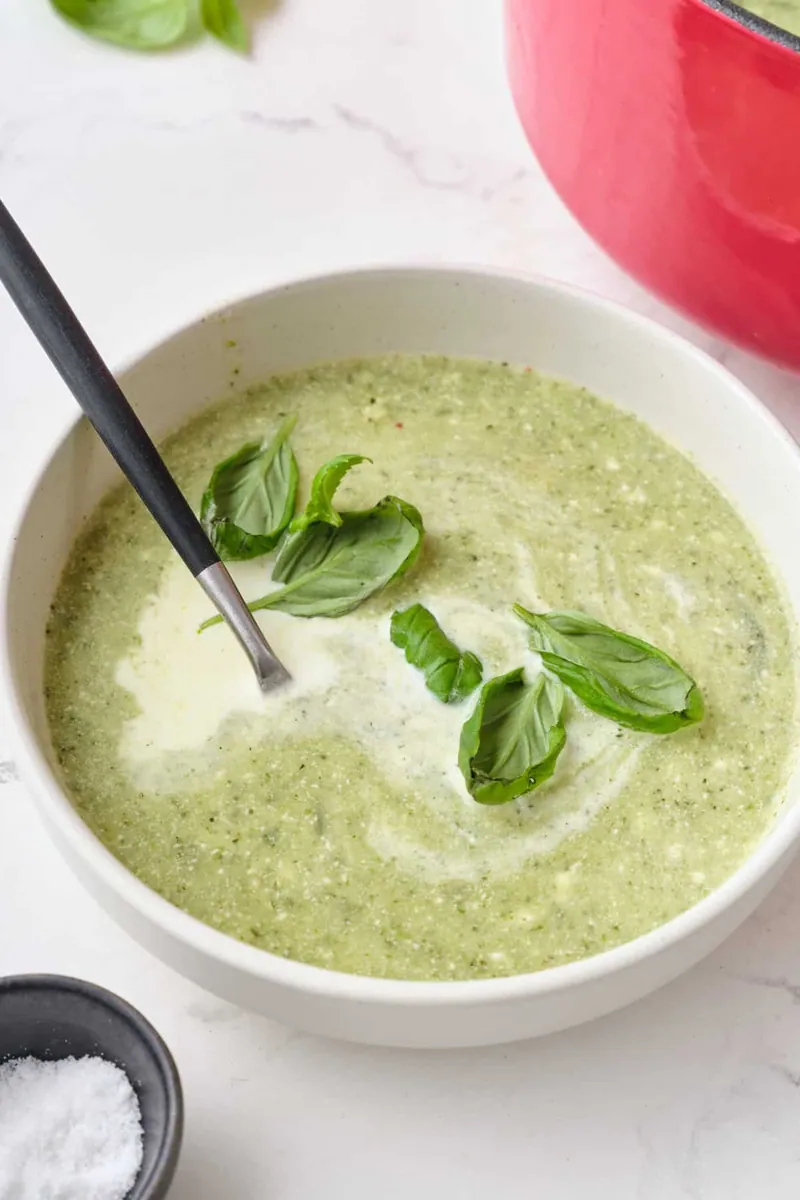 Creamy Zucchini Soup with broth