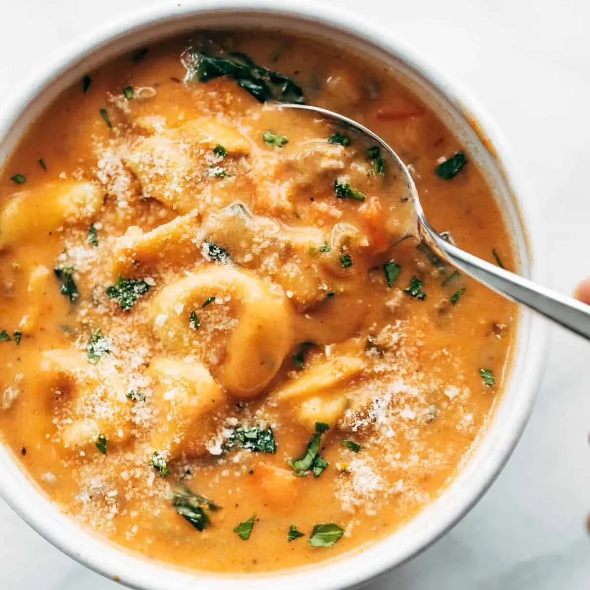 Creamy Tortellini Soup (7 servings)