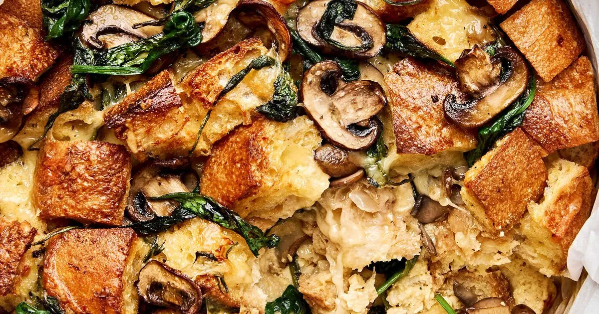 Mushroom Cheese Breakfast Strata