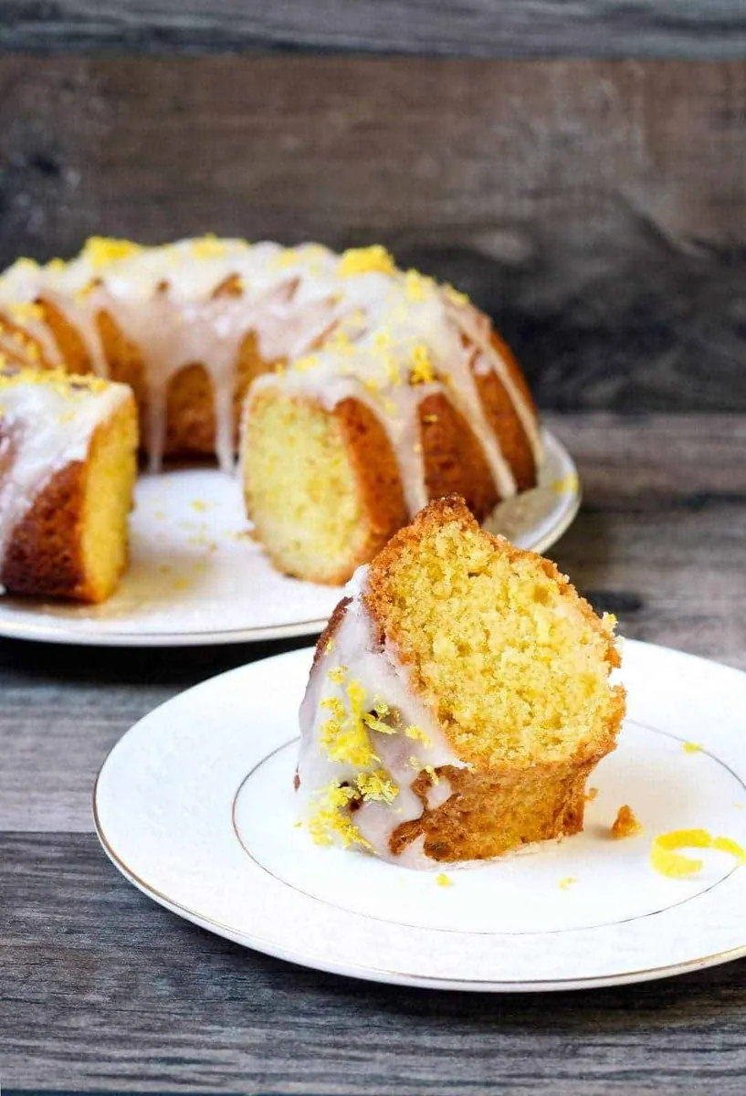 Lemon Bundt Cake with butter