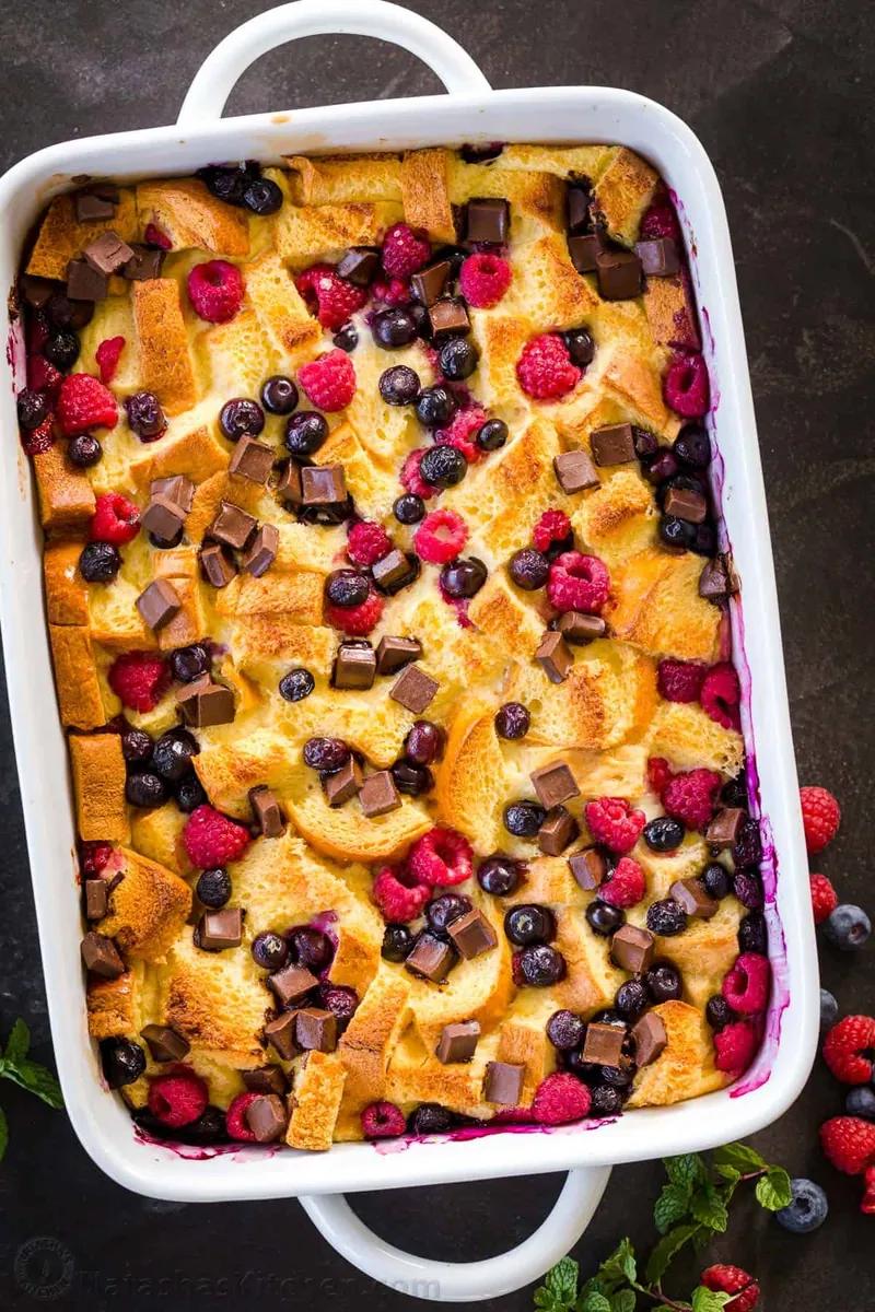 Chocolate Berry Bread Pudding
