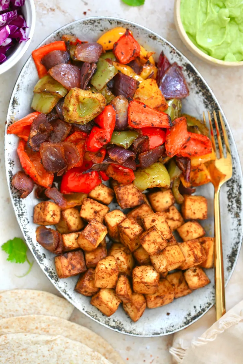 Baked Tofu Fajitas with Veggies