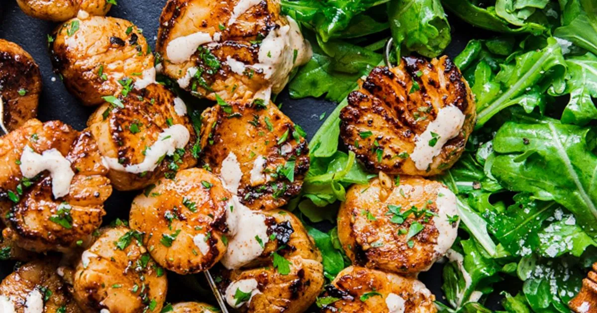 Grilled Scallops with Lemon Aioli